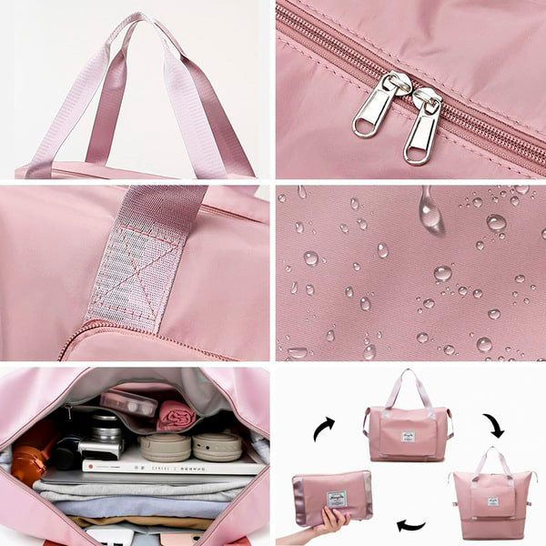 Bolso totebag plegable color rosa