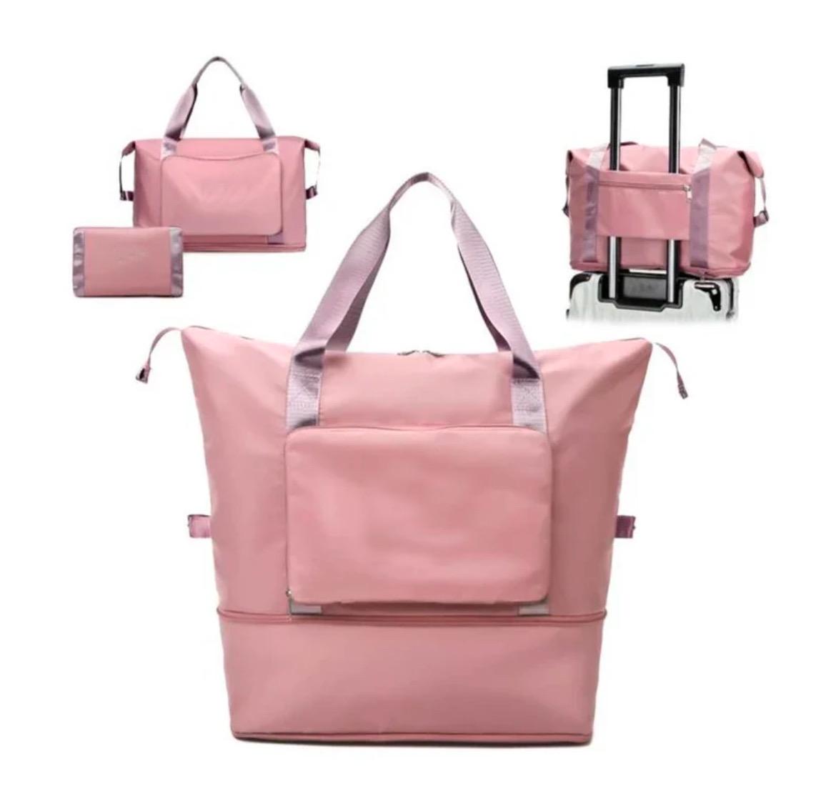 Bolso totebag plegable color rosa