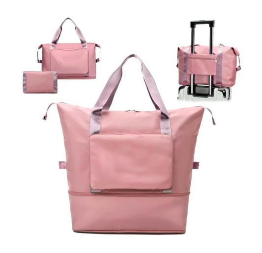 Bolso totebag plegable color rosa