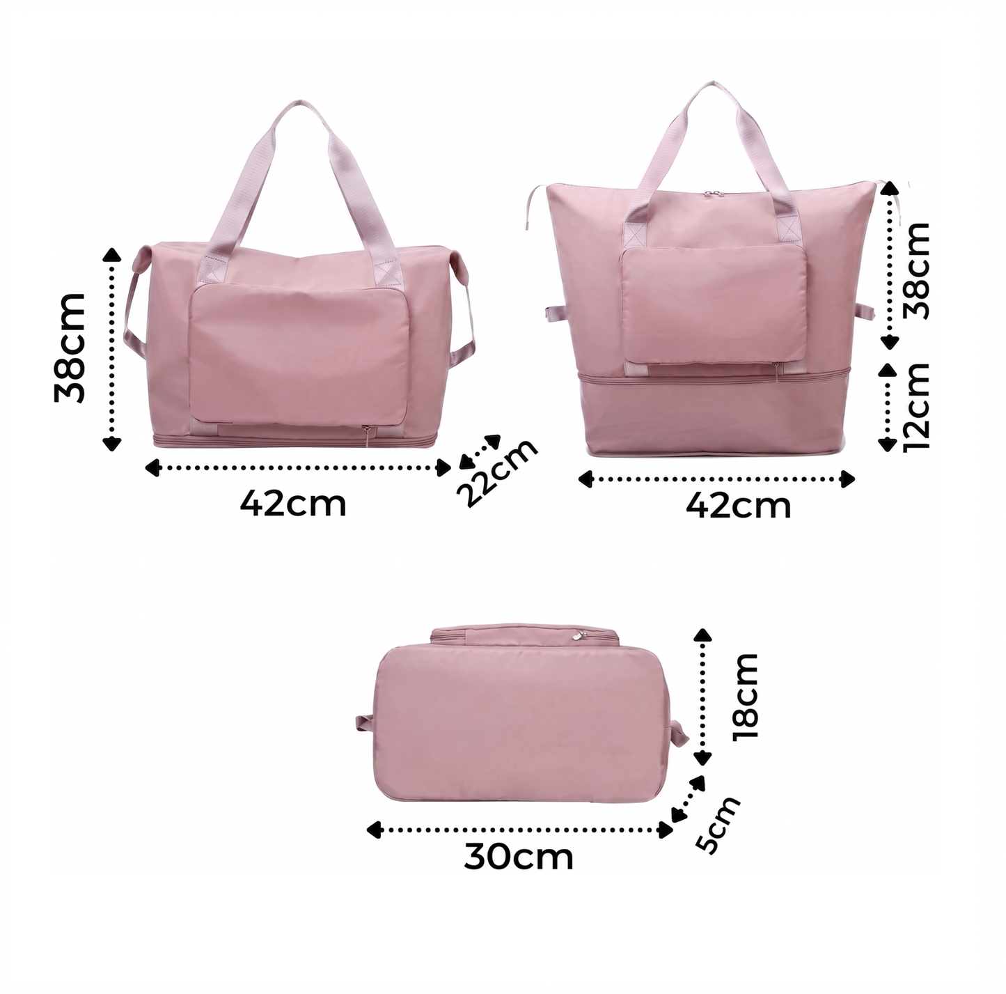 Bolso totebag plegable color rosa