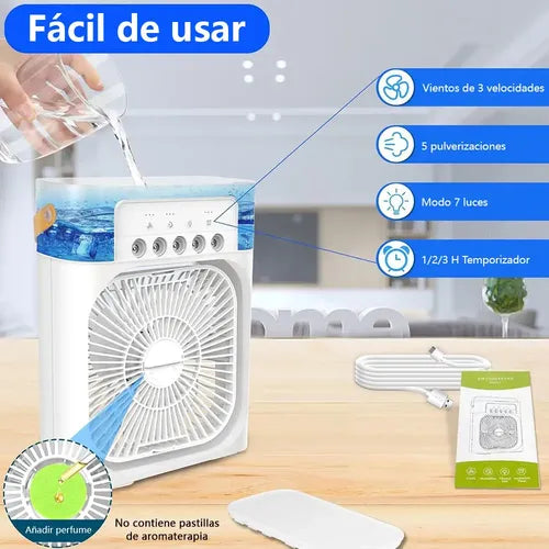 Ventilador Climatizador con pulverizador portátil